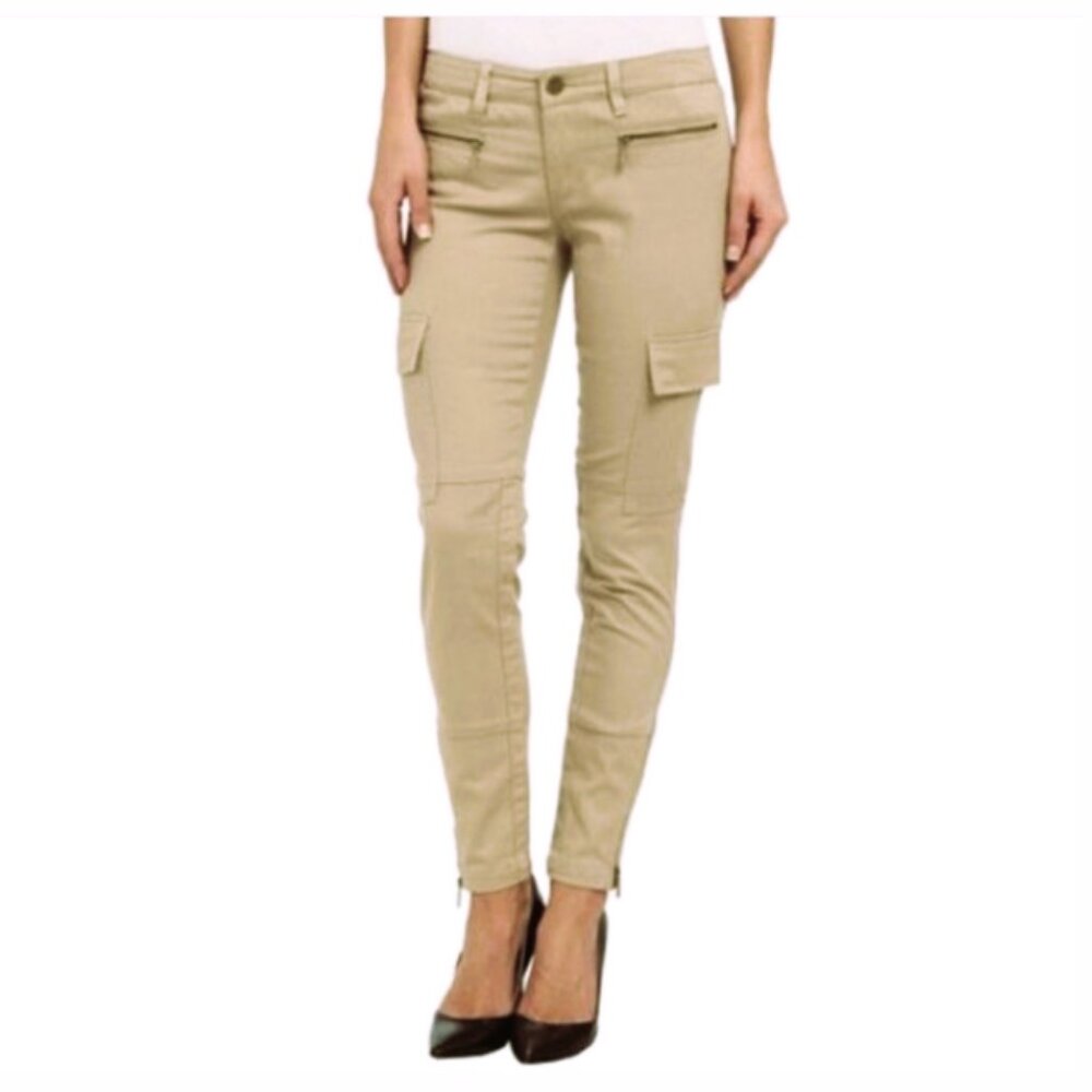 Michael Kors tan cargo stretch skinny pants 10